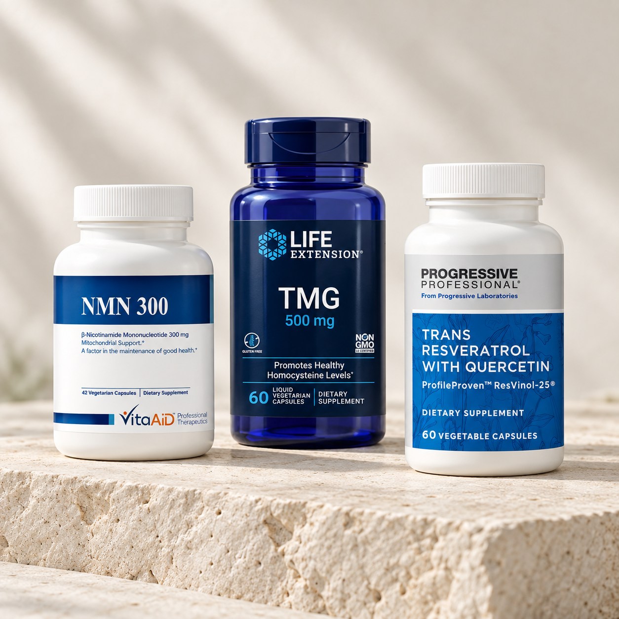Illustrative product selection for NAD+ Restoration Protocol - The Sinclair Longevity Stack