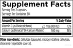 Calcium Malate 120 capsules supplement facts image — view 2