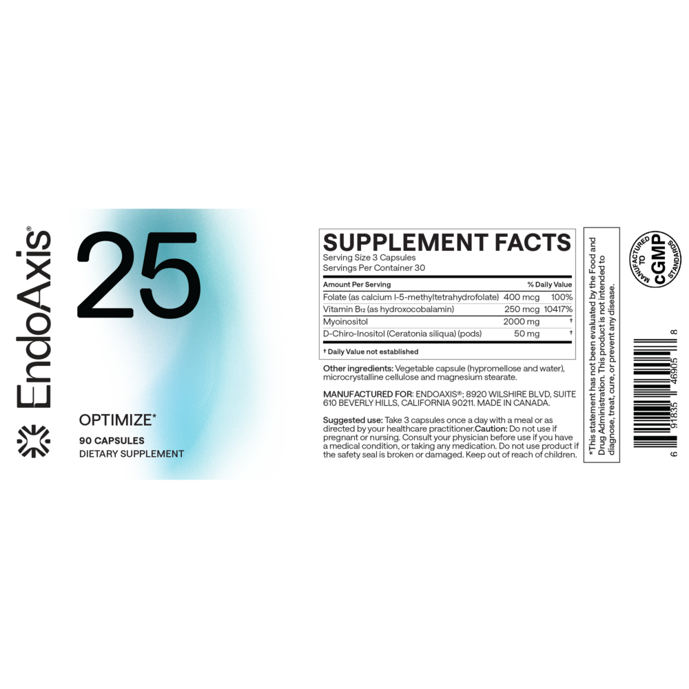 EndoAxis Formula 23 bottle back with directions