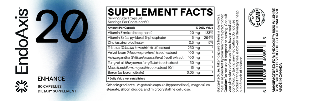 EndoAxis Formula 19 bottle back with directions