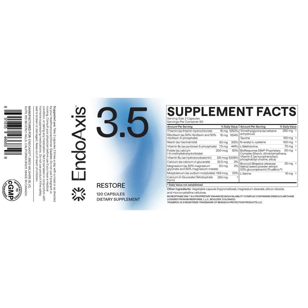 EndoAxis Formula 4 bottle back with directions