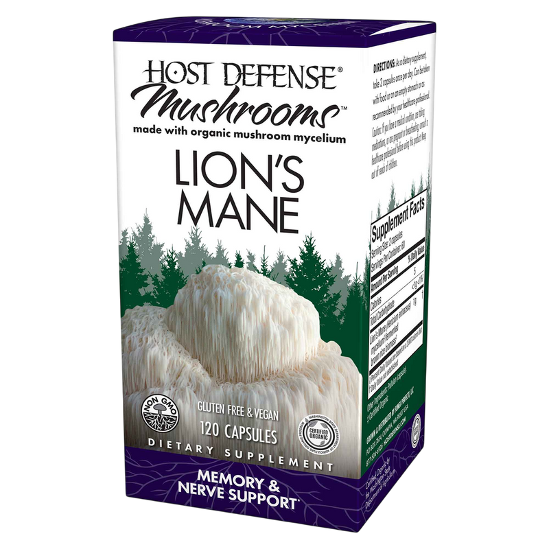 Host Defense - Lions Mane (Hericium erinaceus) 120 Capsules