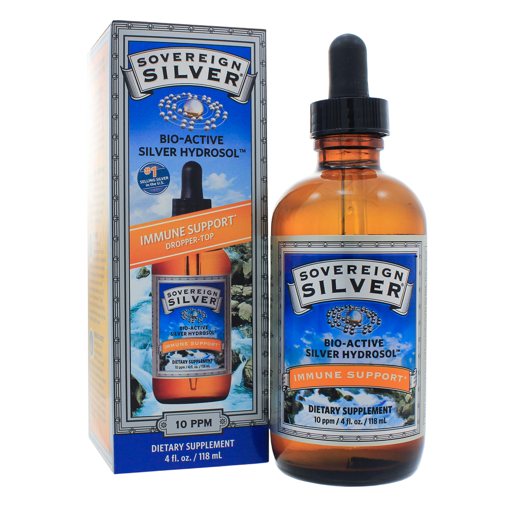 Sovereign Silver - Bio-Active Silver Hydrosol Immune Dropper 118 Milliliters
