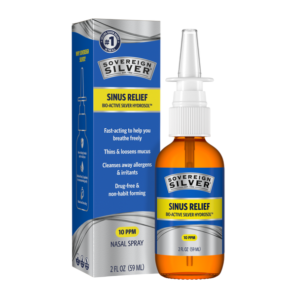 Sovereign Silver - Bio-Active Silver Hydrosol Sinus Relief 59 Milliliters