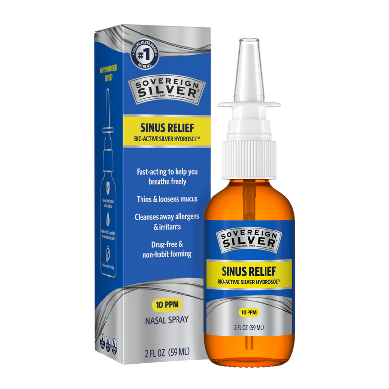 Sovereign Silver - Bio-Active Silver Hydrosol Sinus Relief 59 Milliliters