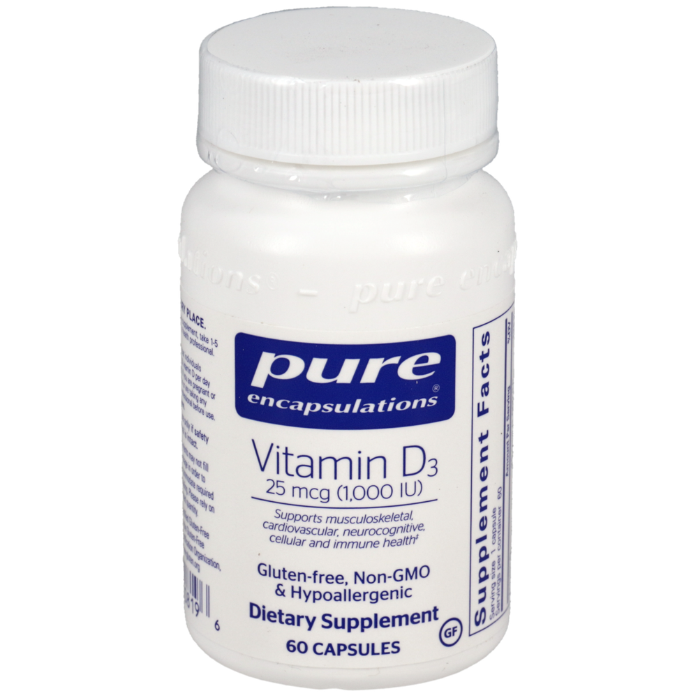 Pure Encapsulations - Vitamin D3 25mcg (1,000IU) 60 capsules