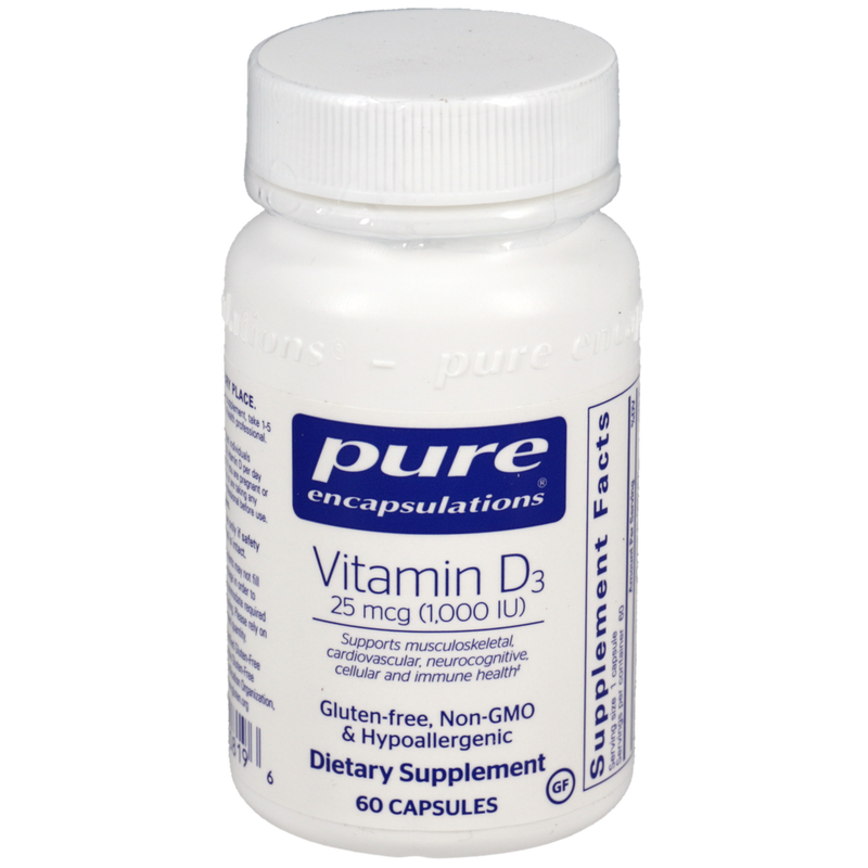 Pure Encapsulations - Vitamin D3 25mcg (1,000IU) 60 capsules