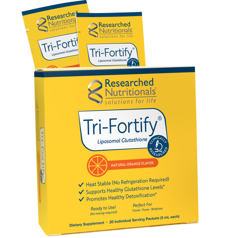Researched Nutritionals - Tri-Fortify® Liposomal Glutathione Orange 20 pack box