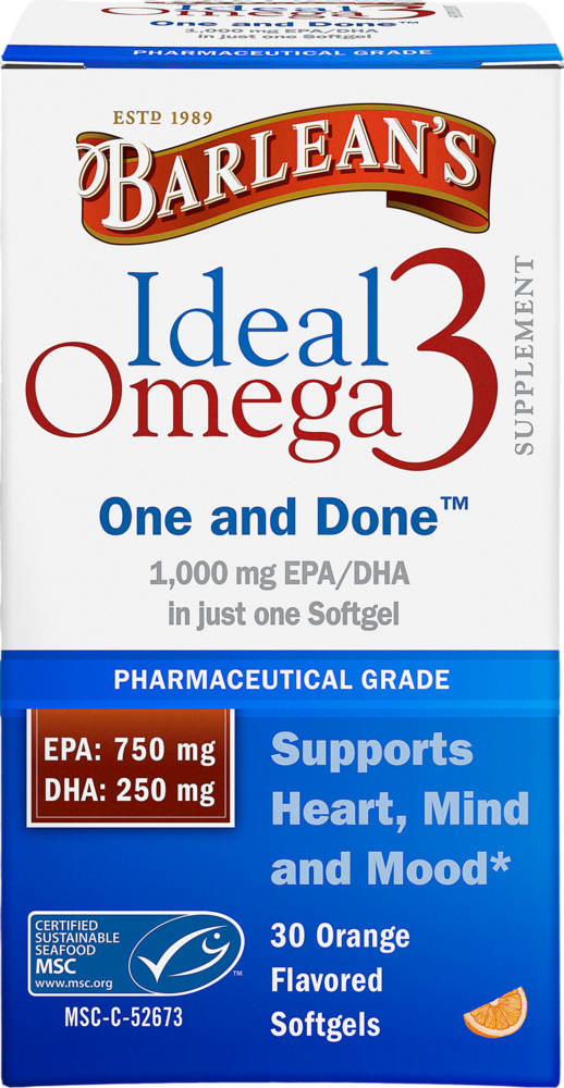 Barlean's Organic Oils - Ideal Omega3 30 Softgels
