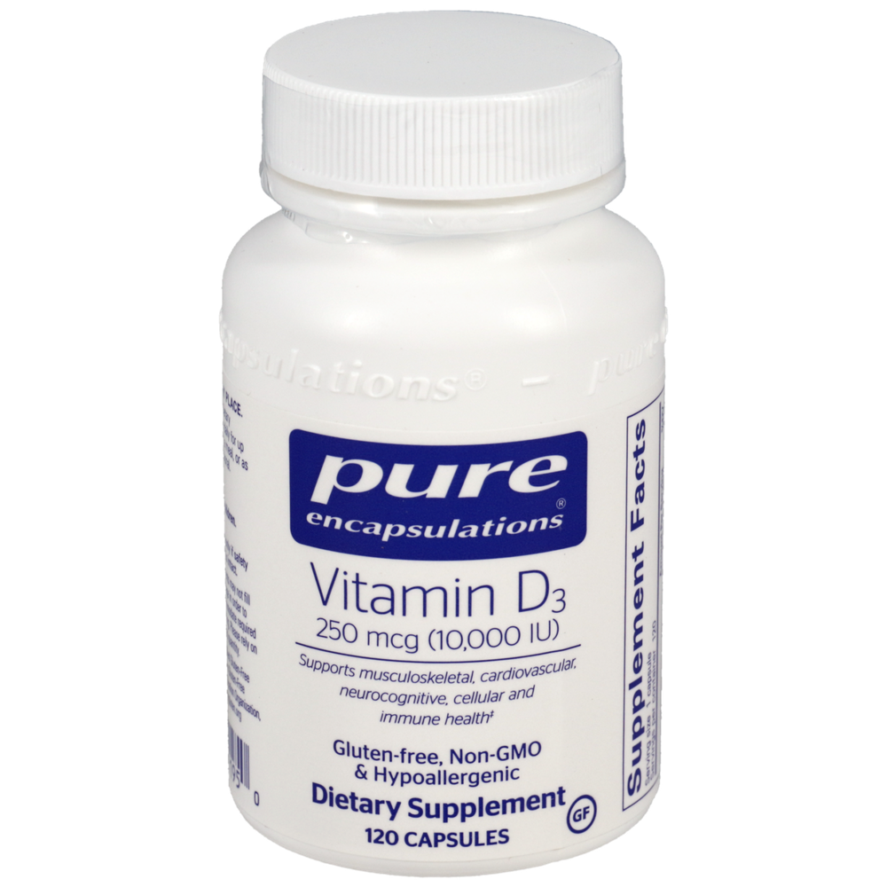Pure Encapsulations - Vitamin D3 250mcg (10,000IU) 120 capsules