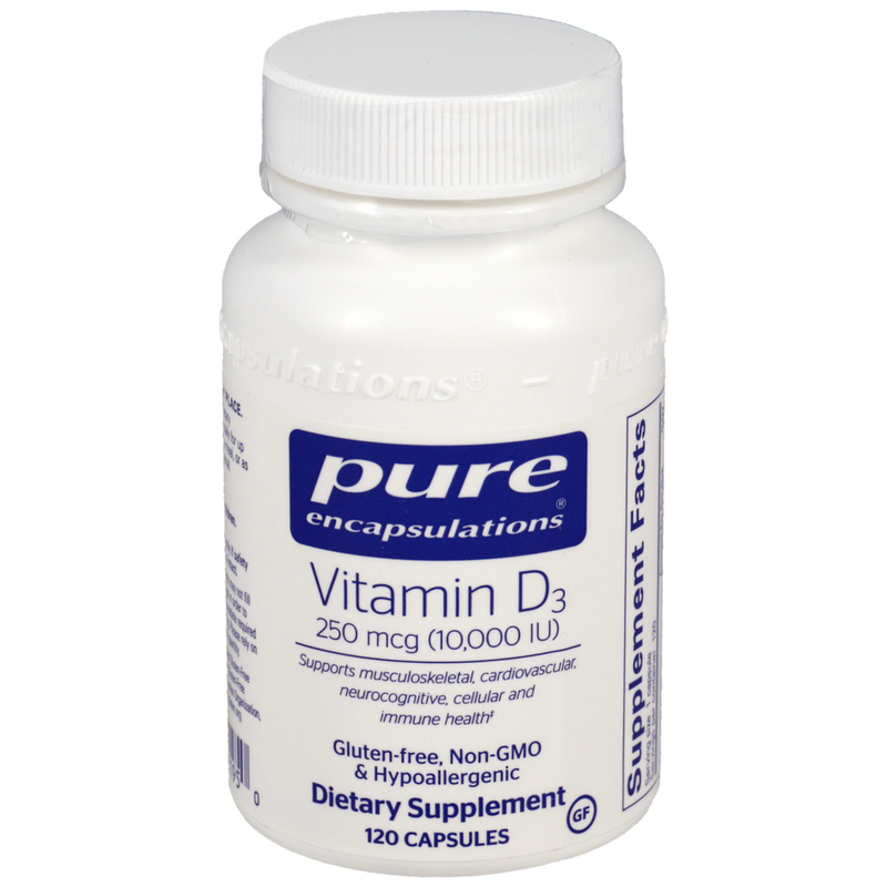 Pure Encapsulations - Vitamin D3 250mcg (10,000IU) 120 capsules