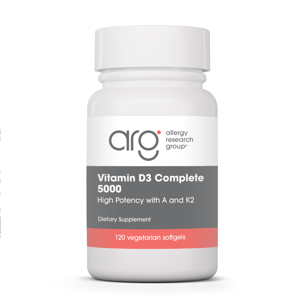 Allergy Research Group - Vitamin D3 Complete 5000 High Potency with A and K2 120 Softgels
