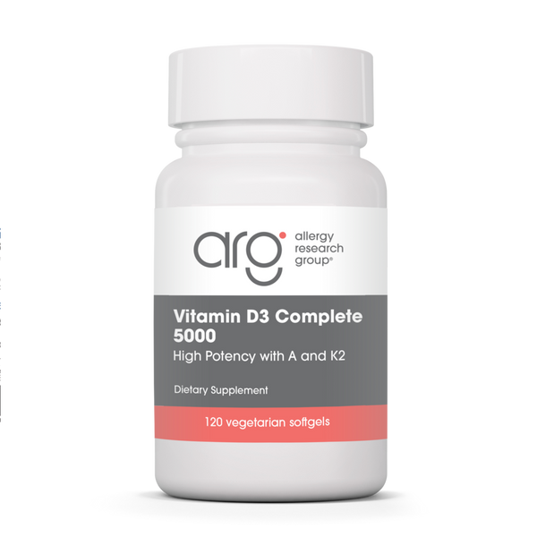 Allergy Research Group - Vitamin D3 Complete 5000 High Potency with A and K2 120 Softgels