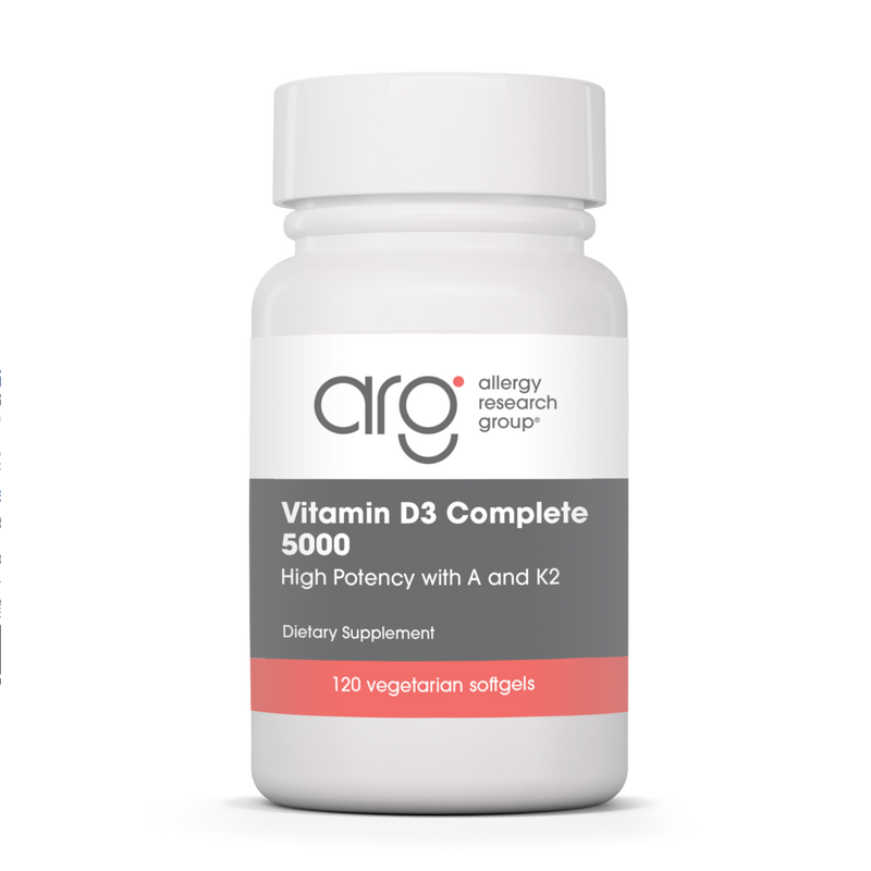 Allergy Research Group - Vitamin D3 Complete 5000 High Potency with A and K2 120 Softgels