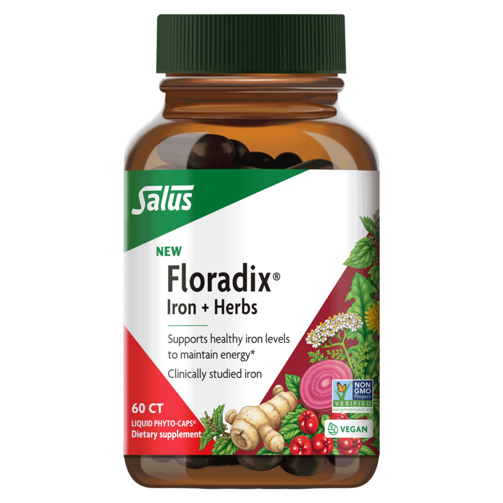 Salus/Floradix Iron & Herbs Phyto Caps 60 capsules front