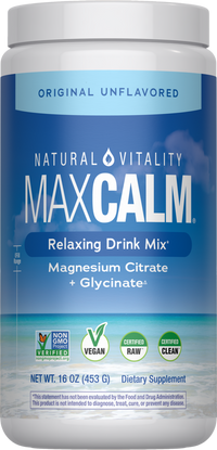 Natural Vitality MAX CALM Magnesium Citrate + Glycinate Original 453 Grams