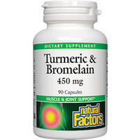 Natural Factors - Turmeric & Bromelain 450mg, 90 Capsules