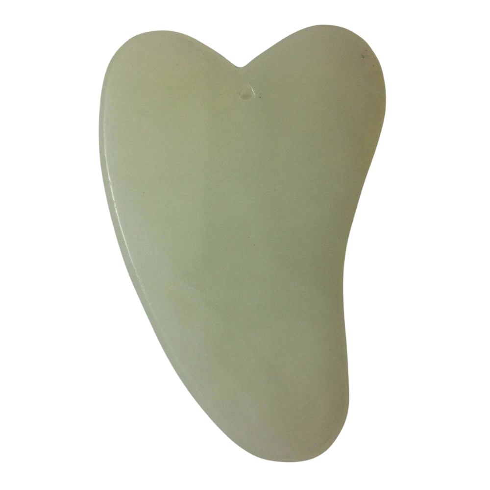 Jadience Herbal Formulas - Jade Stone Gua Sha Heart Shaped Face & Body Therapy Tool