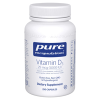Pure Encapsulations - Vitamin D3 25mcg (1,000IU) 250 capsules
