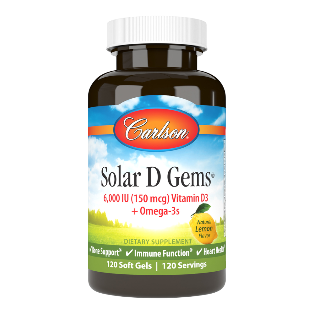 Carlson Labs - Solar D Gems - 6,000 IU 120 Softgels