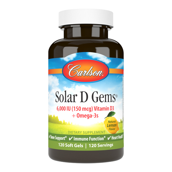 Carlson Labs - Solar D Gems - 6,000 IU 120 Softgels