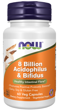 NOW Foods - 8 Billion Acidophilus & Bifidus Veg Capsules 60 capsules