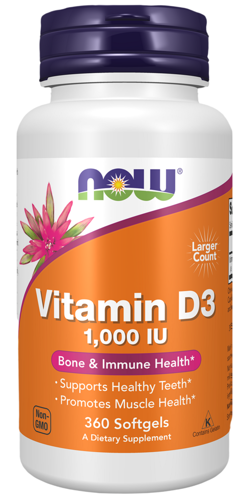 NOW Foods - Vit D-3 1000IU 360 Softgels