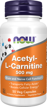 NOW Foods - Acetyl-L Carnitine 500mg 50 capsules