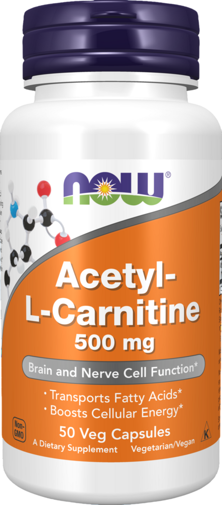 NOW Foods - Acetyl-L Carnitine 500mg 50 capsules