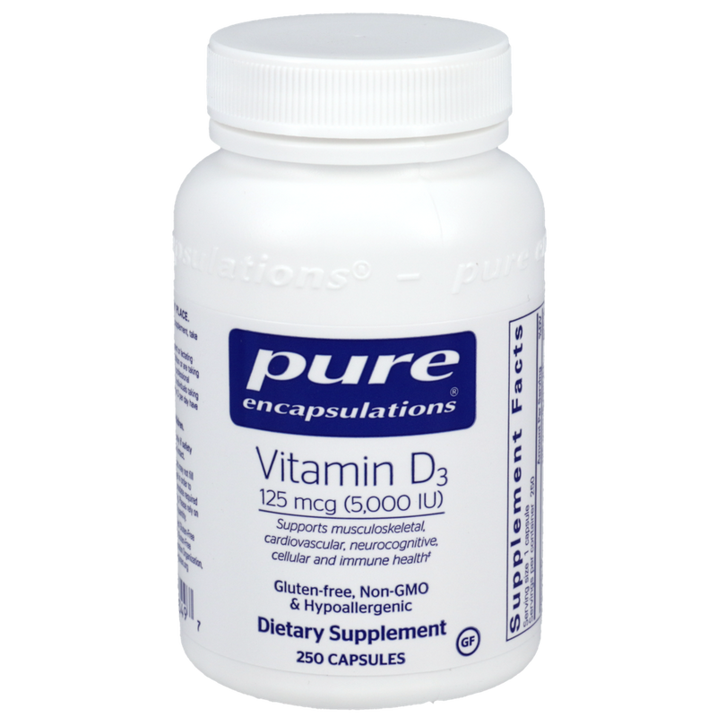 Pure Encapsulations - Vitamin D3 125mcg (5,000IU) 250 capsules