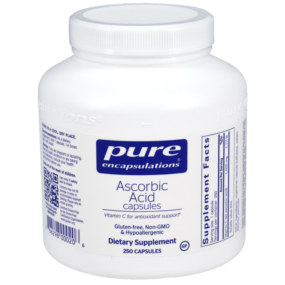 Pure Encapsulations - Ascorbic Acid capsules 250 capsules