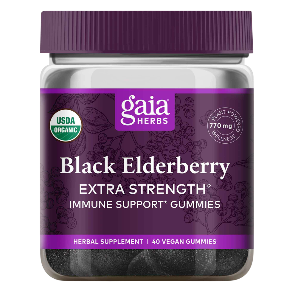 Gaia Herbs - Black Elderberry Extra Strength 40 Gummies