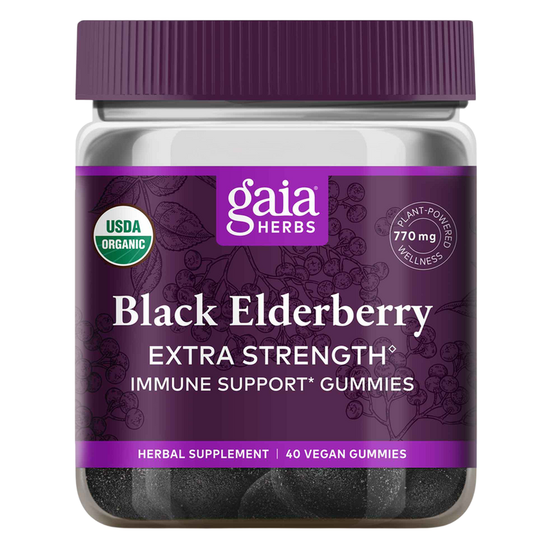 Gaia Herbs - Black Elderberry Extra Strength 40 Gummies