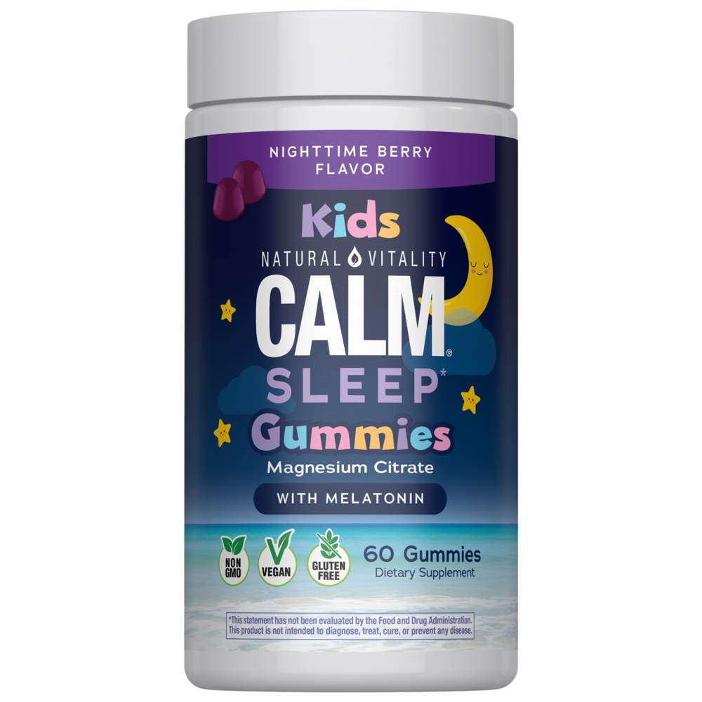 Natural Vitality - CALM Kids Sleep Gummies Magnesium Citrate with Melatonin, Berry