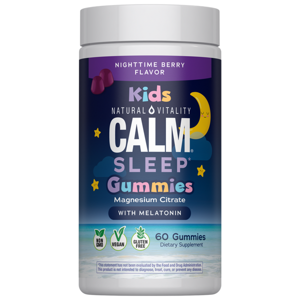 Natural Vitality - CALM Kids Sleep Gummies Magnesium Citrate with Melatonin, Berry