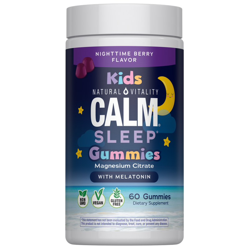 Natural Vitality - CALM Kids Sleep Gummies Magnesium Citrate with Melatonin, Berry