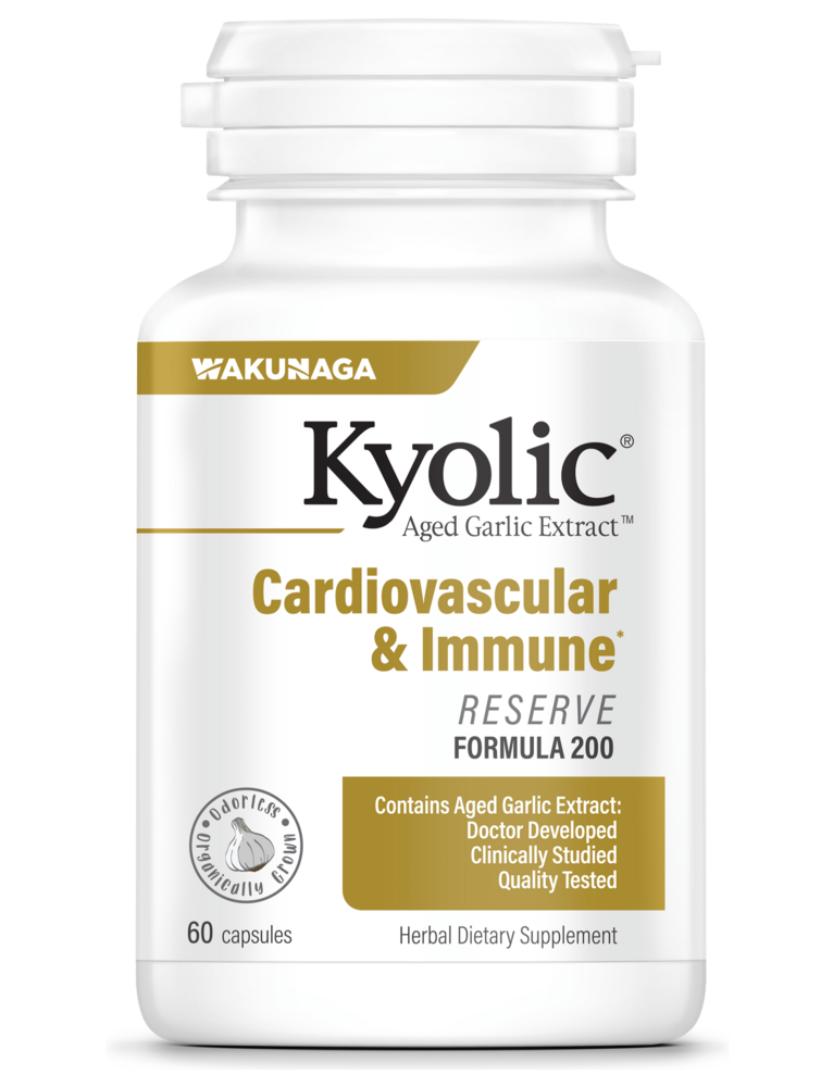 Wakunaga - Kyolic Aged Garlic Extract Formula 200 - Cardiovascular & Immune, Reserve 60 capsules
