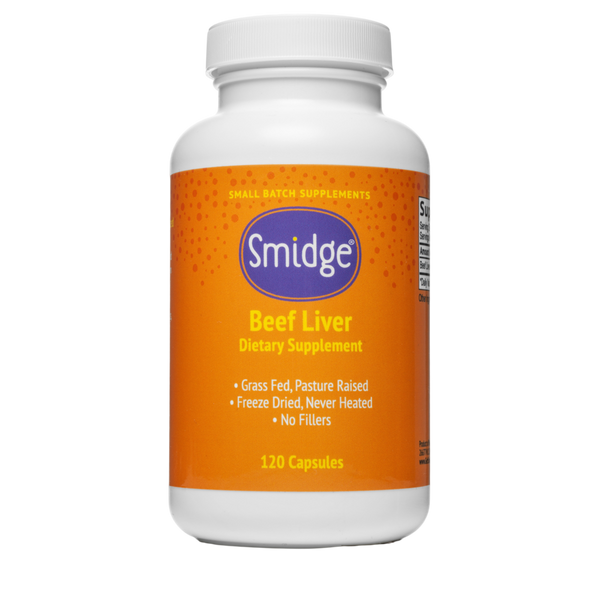 Smidge (formerly Organic3) - Smidge® Beef Liver Capsules - Protein & Vitamin A - Grass-fed - 120 capsules