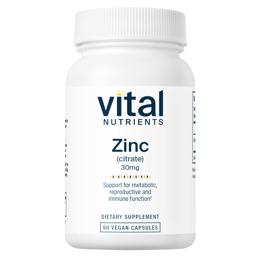 Vital Nutrients - Zinc (Citrate) 30mg 90c 90 capsules