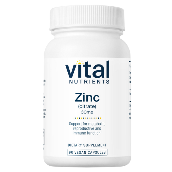 Vital Nutrients - Zinc (Citrate) 30mg 90c 90 capsules