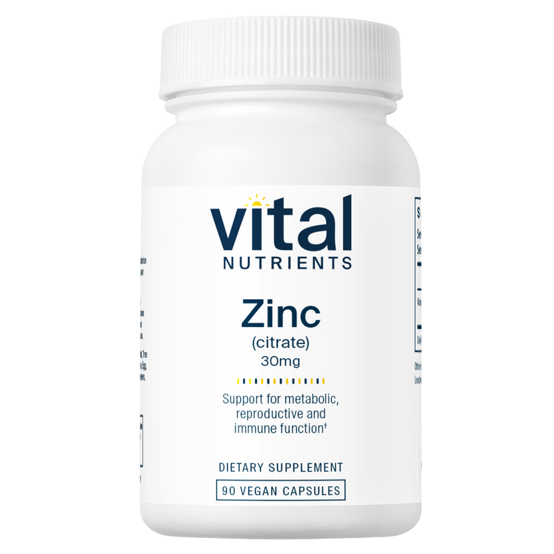 Vital Nutrients - Zinc (Citrate) 30mg 90c 90 capsules