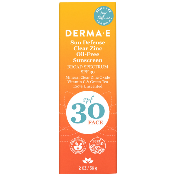 DermaE Natural Bodycare - Sun Defense Clear Zinc Sunscreen SPF30