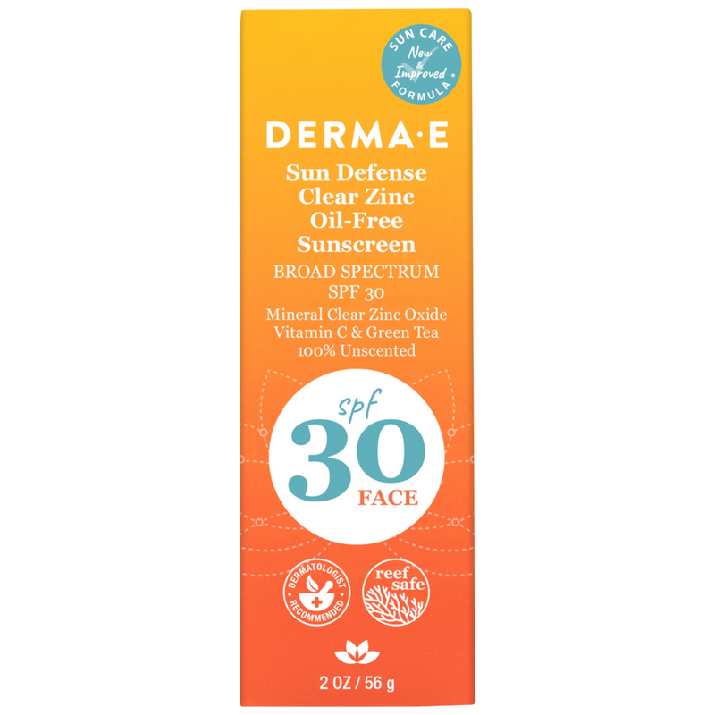 DermaE Natural Bodycare - Sun Defense Clear Zinc Sunscreen SPF30