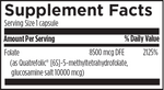 L-5-MTHF 5mg (Folate) supplement facts label — view 3