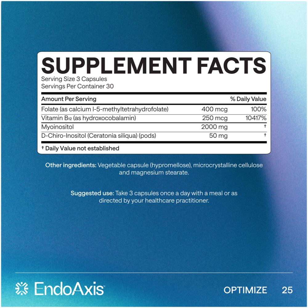 EndoAxis Formula 23 supplement facts label