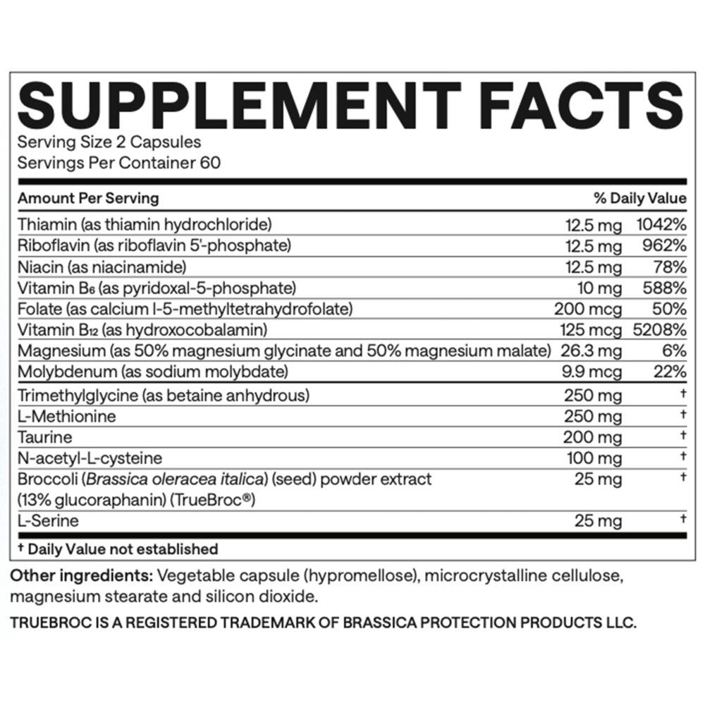 EndoAxis Formula 3 supplement facts label