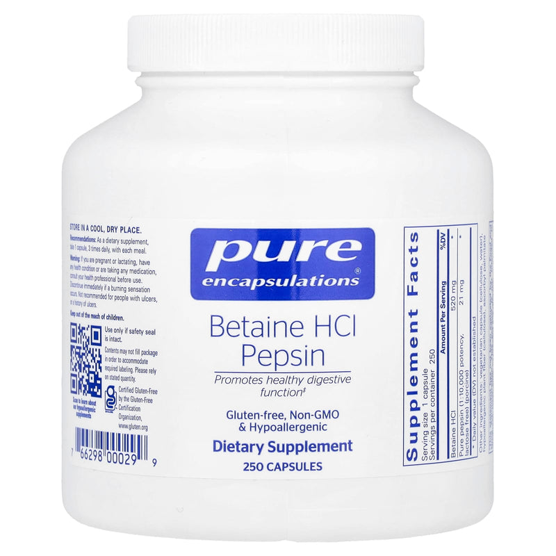 Pure Encapsulations - Betaine Hcl Pepsin