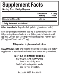 Biotics Research - Blackcurrant Seed Oil