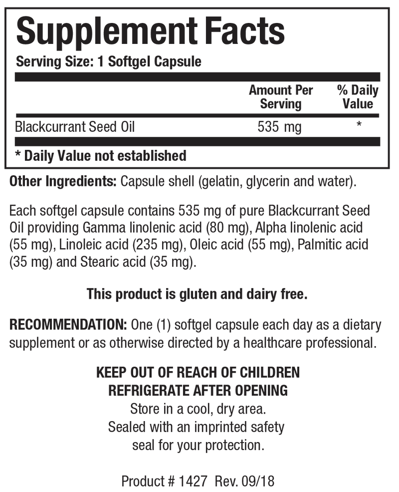 Biotics Research - Blackcurrant Seed Oil