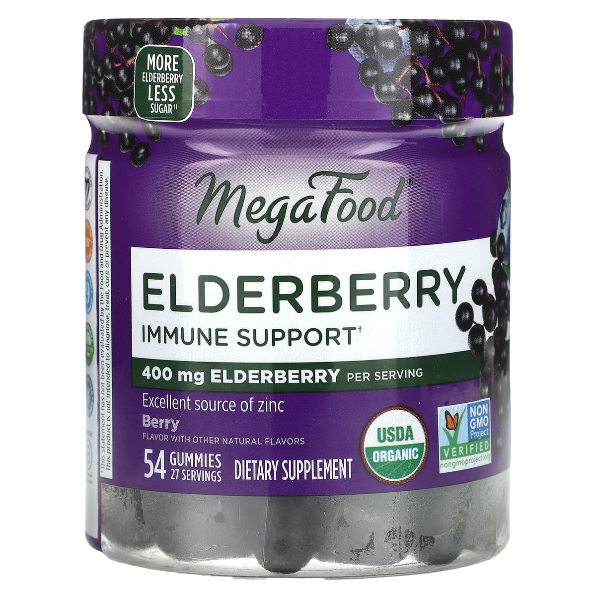 MegaFood Elderberry Immune Support Gummies, Berry — view 2